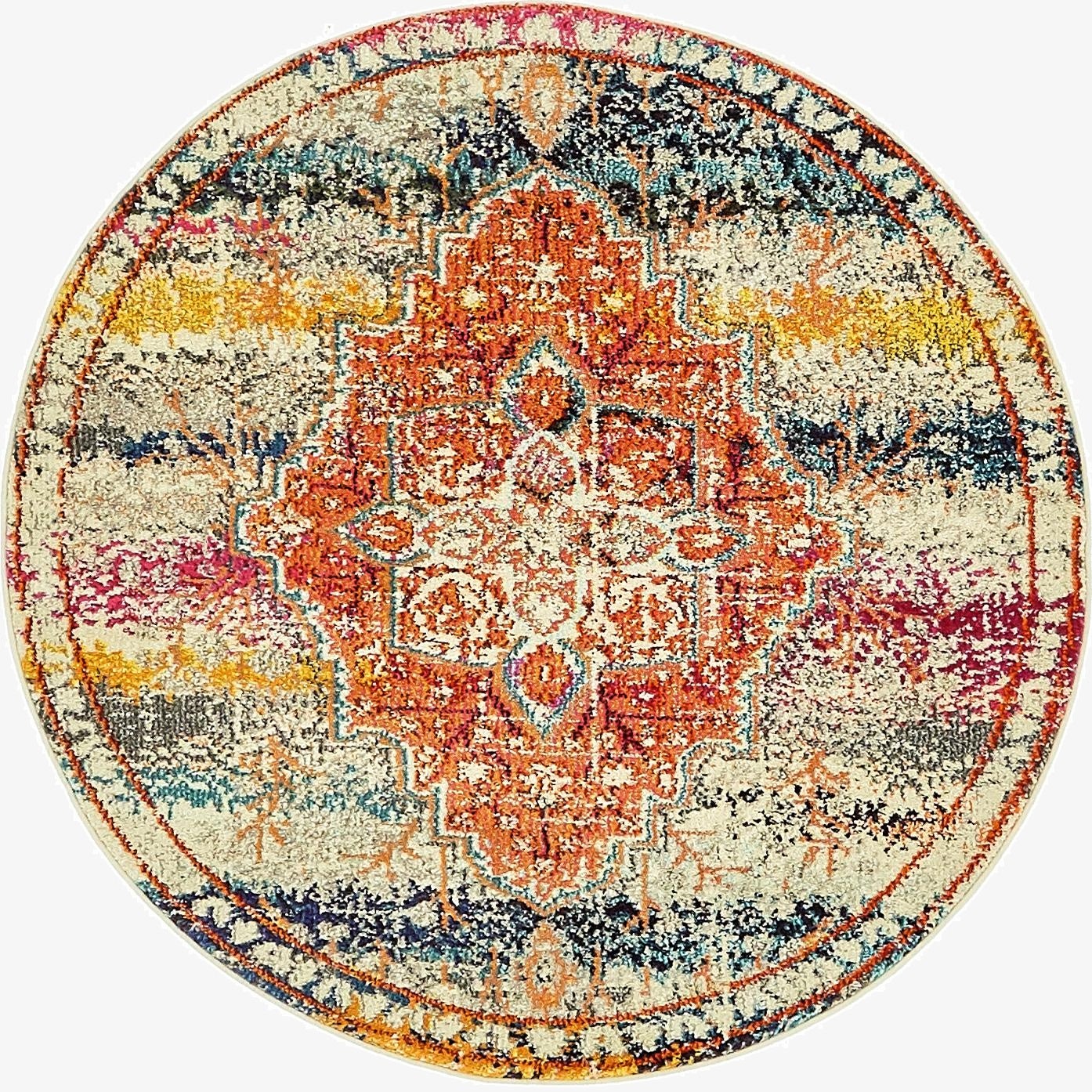 4' x 4'  Washable Arte Round Rug