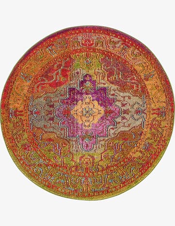 4' x 4' Washable Arte Round Rug