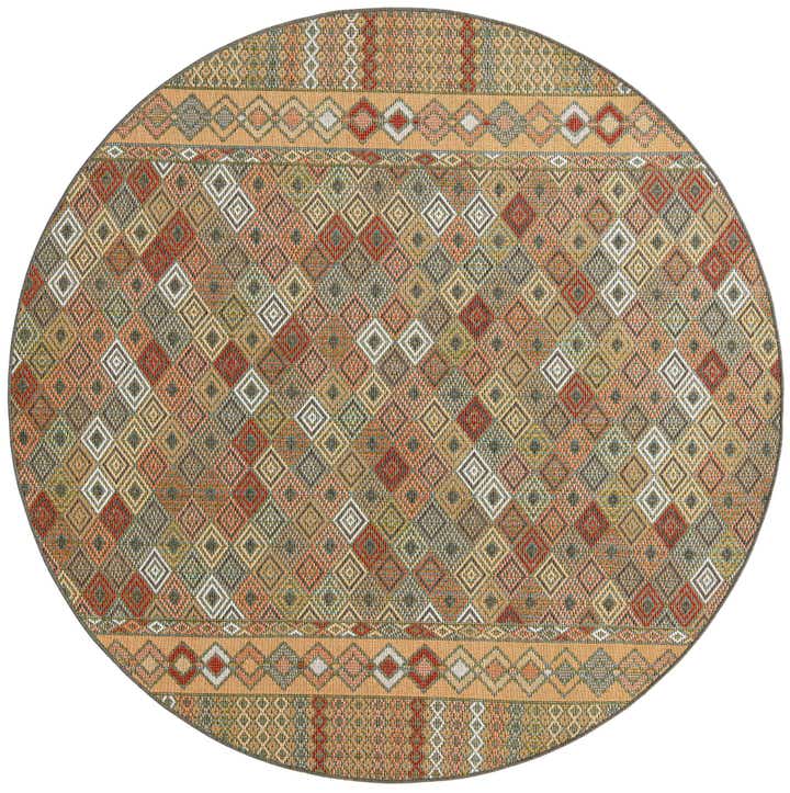 7' 10 x 7' 10 Easy-Clean Baja Indoor / Outdoor Round Rug