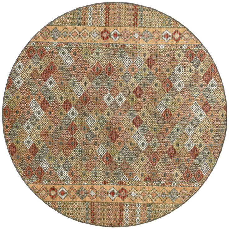 Detail image of 7' 10 x 7' 10 Easy-Clean Baja Indoor / Outdoor Round Rug