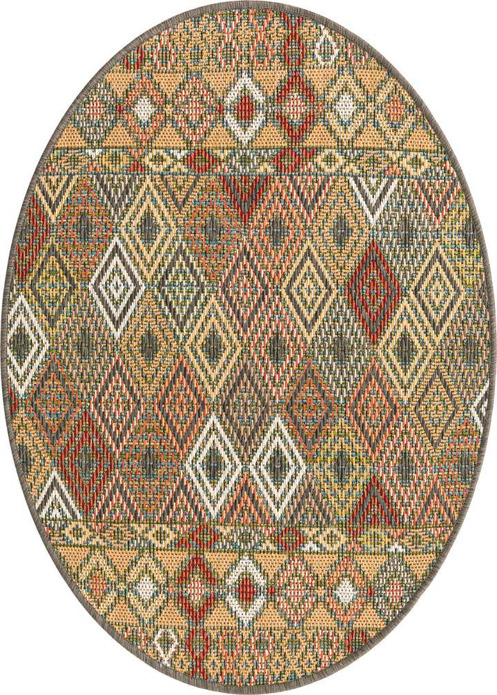 3' 3 x 3' 3 Easy-Clean Baja Indoor / Outdoor Round Rug