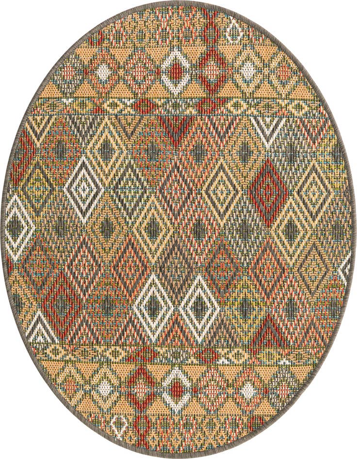 Detail image of 3' 3 x 3' 3 Easy-Clean Baja Indoor / Outdoor Round Rug