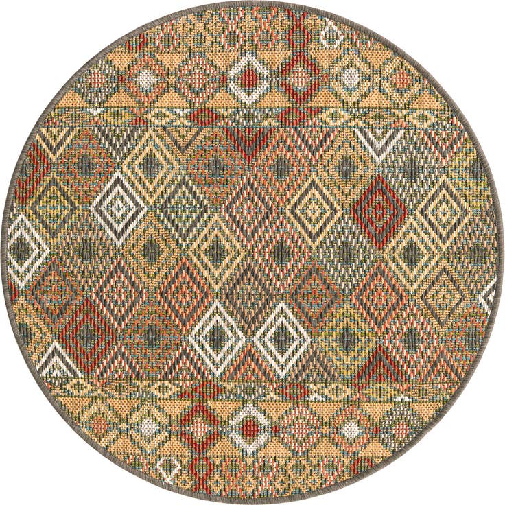 Detail image of 3' 3 x 3' 3 Easy-Clean Baja Indoor / Outdoor Round Rug