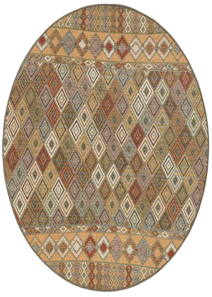 5' 3 x 5' 3 Easy-Clean Baja Indoor / Outdoor Round Rug
