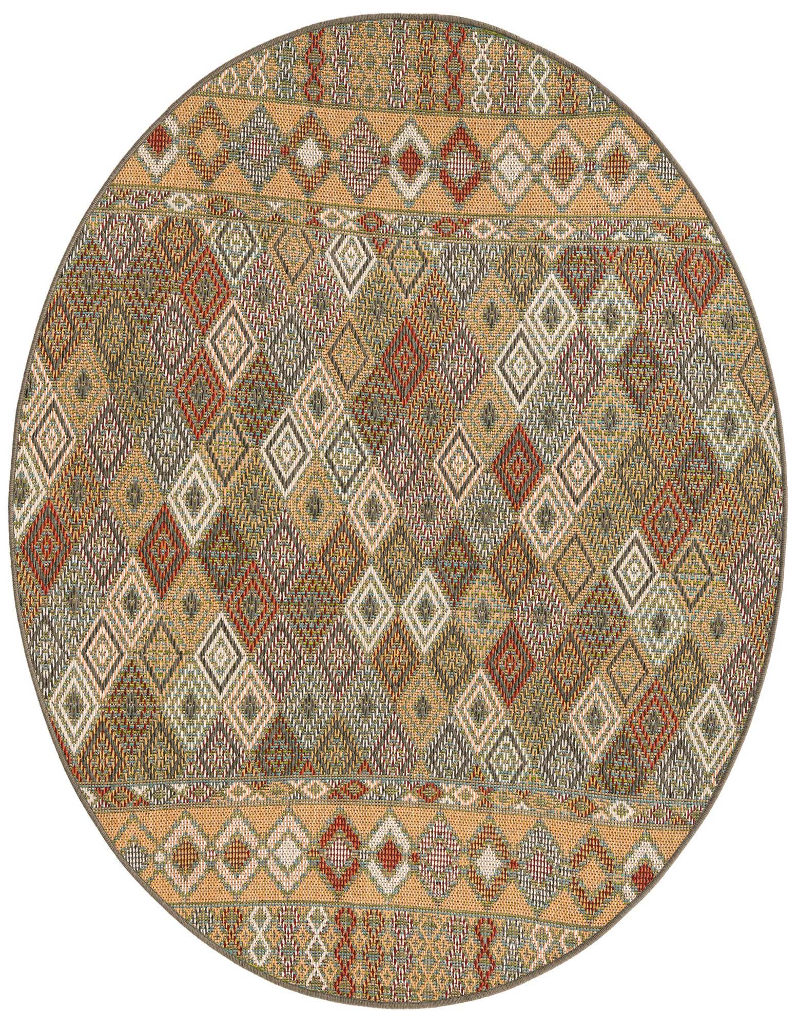 5' 3 x 5' 3 Easy-Clean Baja Indoor / Outdoor Round Rug