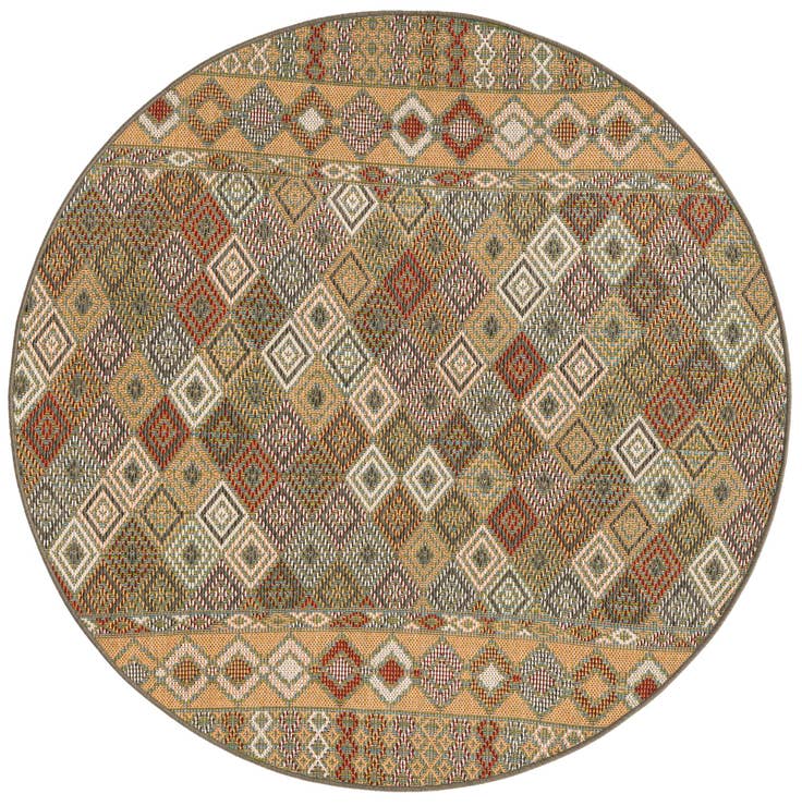 Detail image of 5' 3 x 5' 3 Easy-Clean Baja Indoor / Outdoor Round Rug