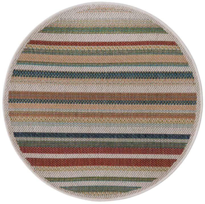 3' 3 x 3' 3 Easy-Clean Baja Indoor / Outdoor Round Rug