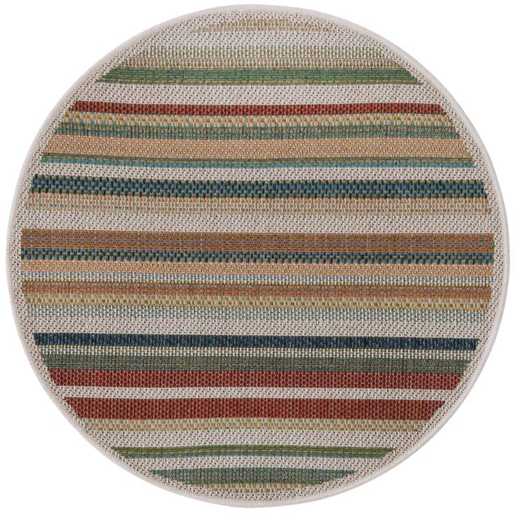 Detail image of 3' 3 x 3' 3 Easy-Clean Baja Indoor / Outdoor Round Rug