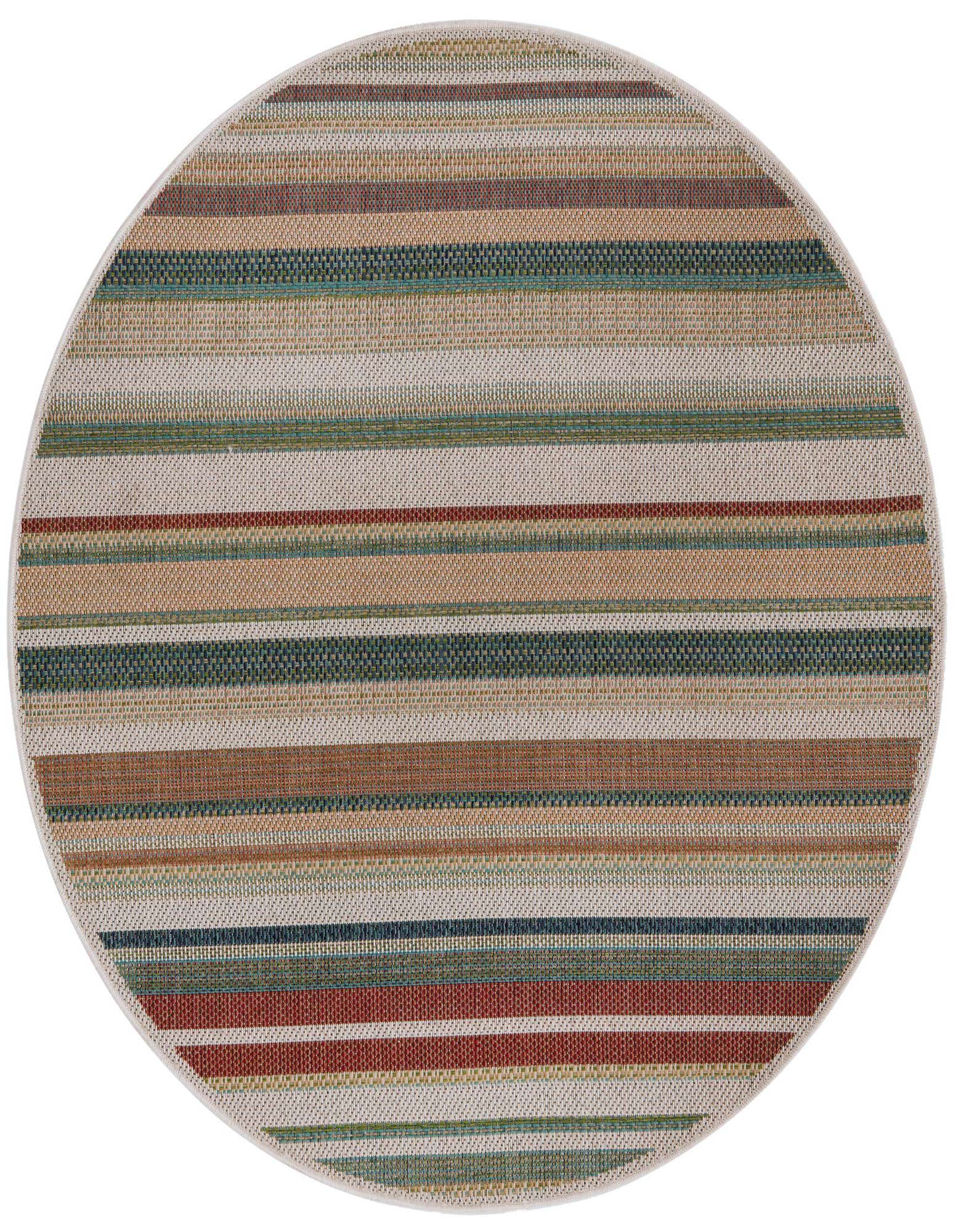 5' 3 x 5' 3 Easy-Clean Baja Indoor / Outdoor Round Rug