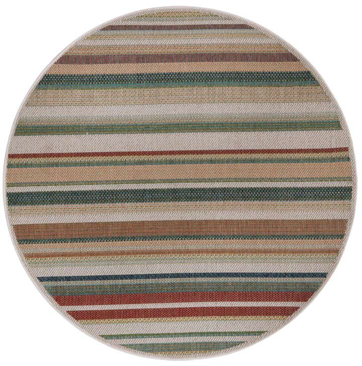 5' 3 x 5' 3 Easy-Clean Baja Indoor / Outdoor Round Rug