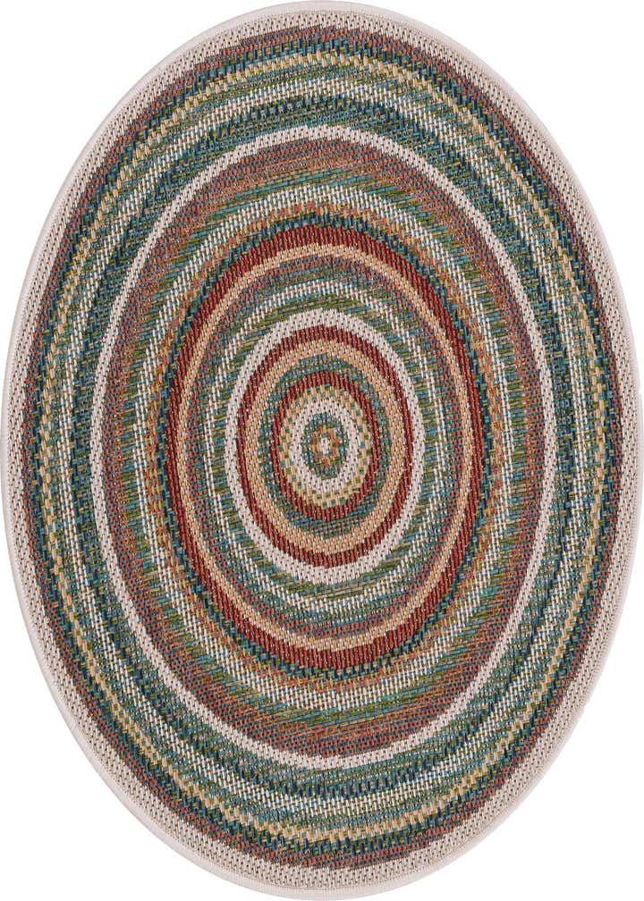 3' 3 x 3' 3 Easy-Clean Baja Indoor / Outdoor Round Rug