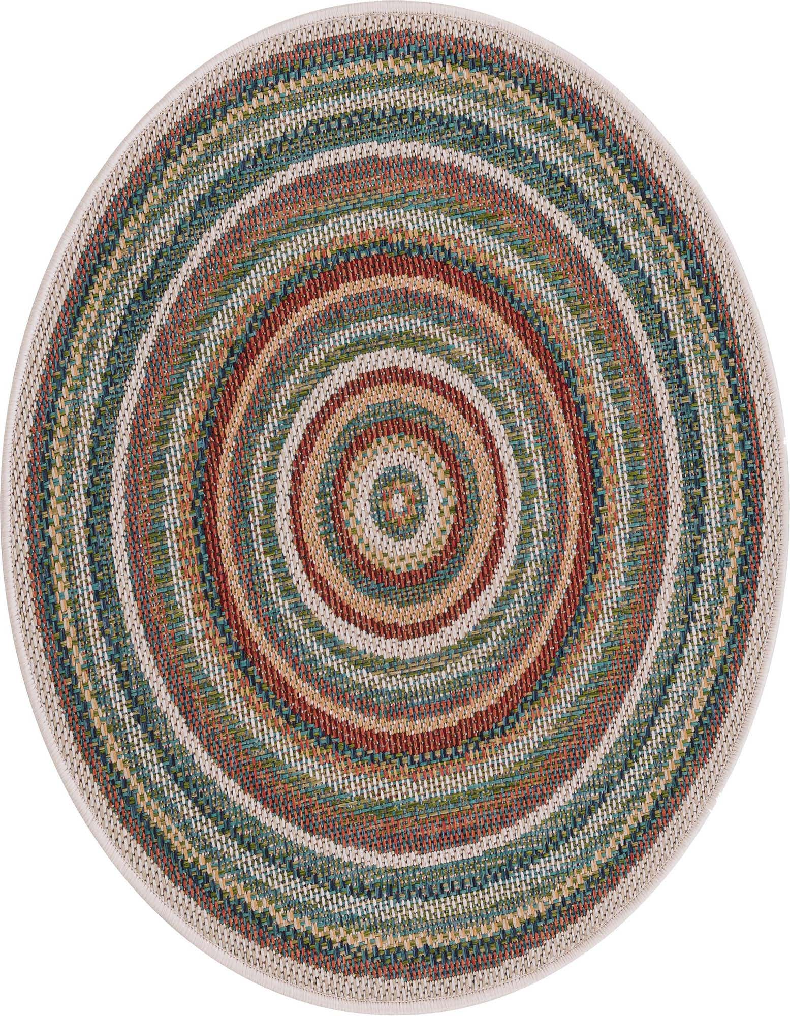 3' 3 x 3' 3 Easy-Clean Baja Indoor / Outdoor Round Rug