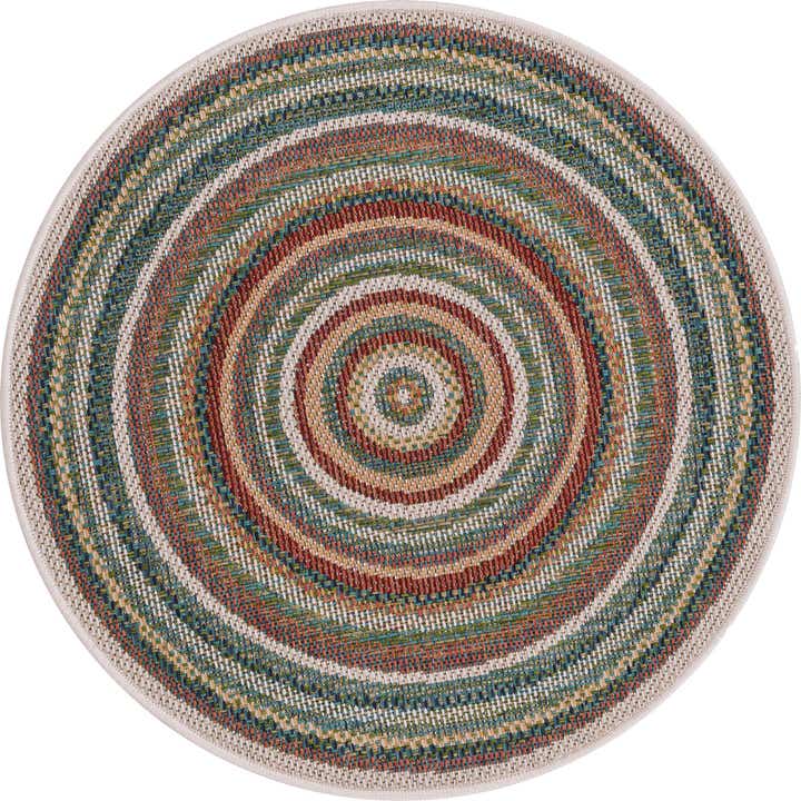 3' 3 x 3' 3 Easy-Clean Baja Indoor / Outdoor Round Rug