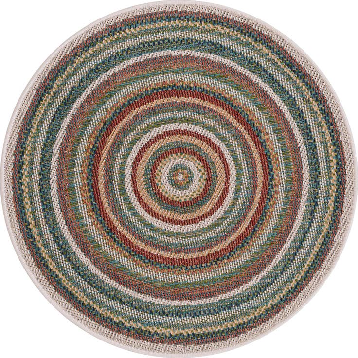 Detail image of 3' 3 x 3' 3 Easy-Clean Baja Indoor / Outdoor Round Rug