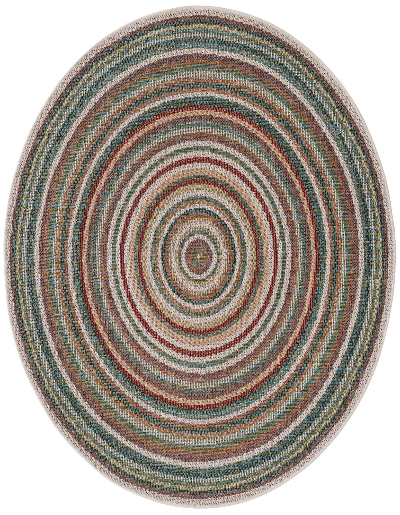 5' 3 x 5' 3 Easy-Clean Baja Indoor / Outdoor Round Rug