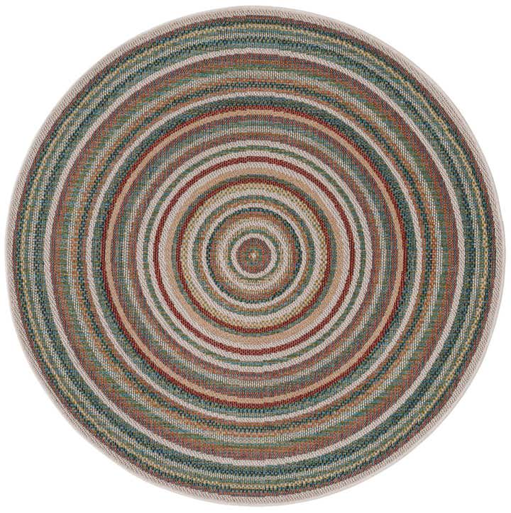 5' 3 x 5' 3 Easy-Clean Baja Indoor / Outdoor Round Rug