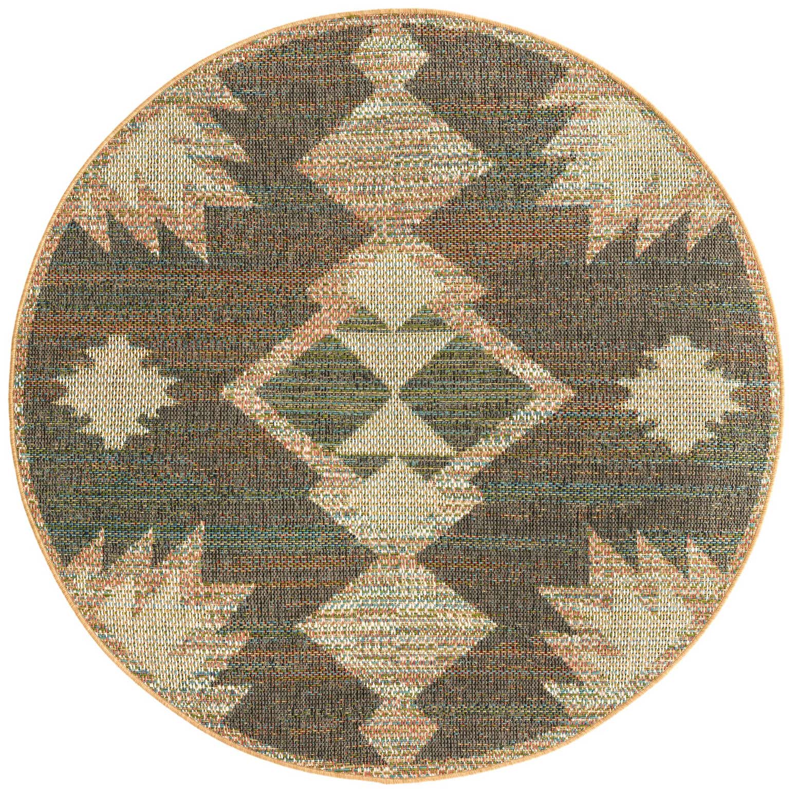 5' 3 x 5' 3 Easy-Clean Baja Indoor / Outdoor Round Rug