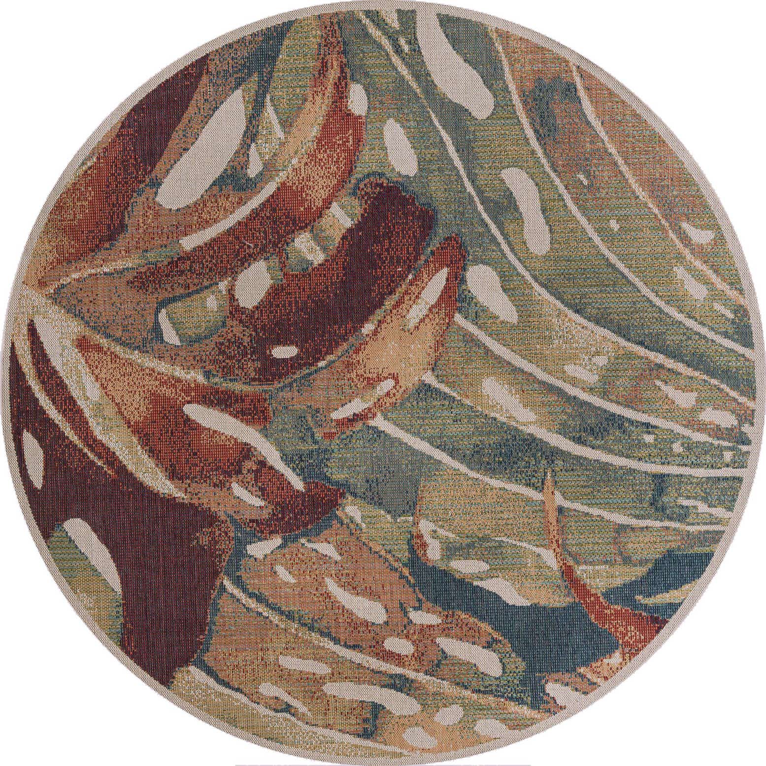 7' 10 x 7' 10 Easy-Clean Baja Indoor / Outdoor Round Rug