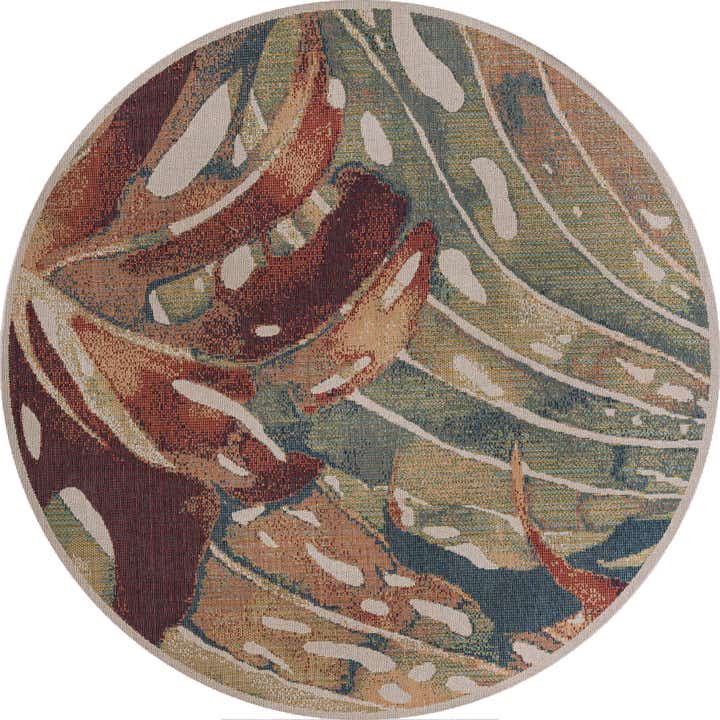 7' 10 x 7' 10 Easy-Clean Baja Indoor / Outdoor Round Rug