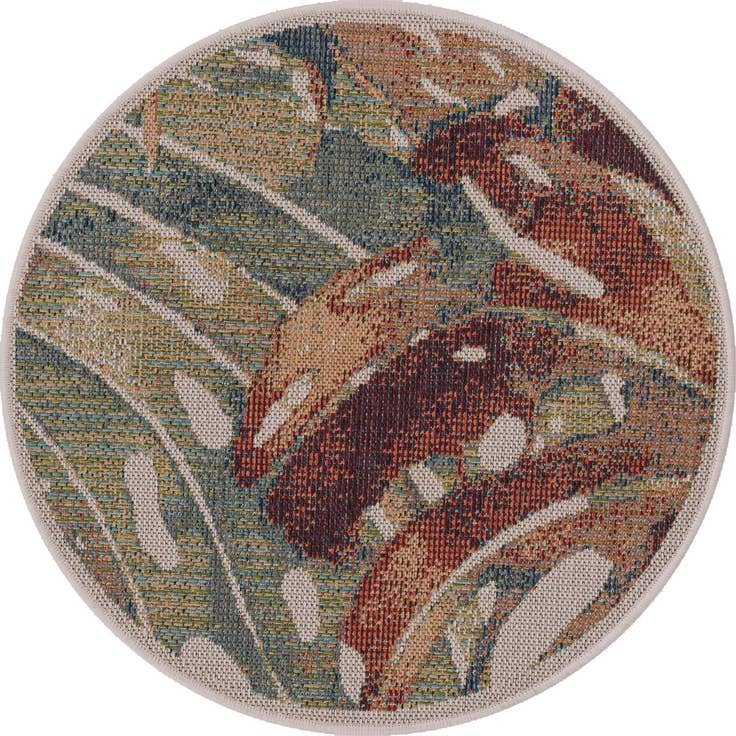 Detail image of 3' 3 x 3' 3 Easy-Clean Baja Indoor / Outdoor Round Rug