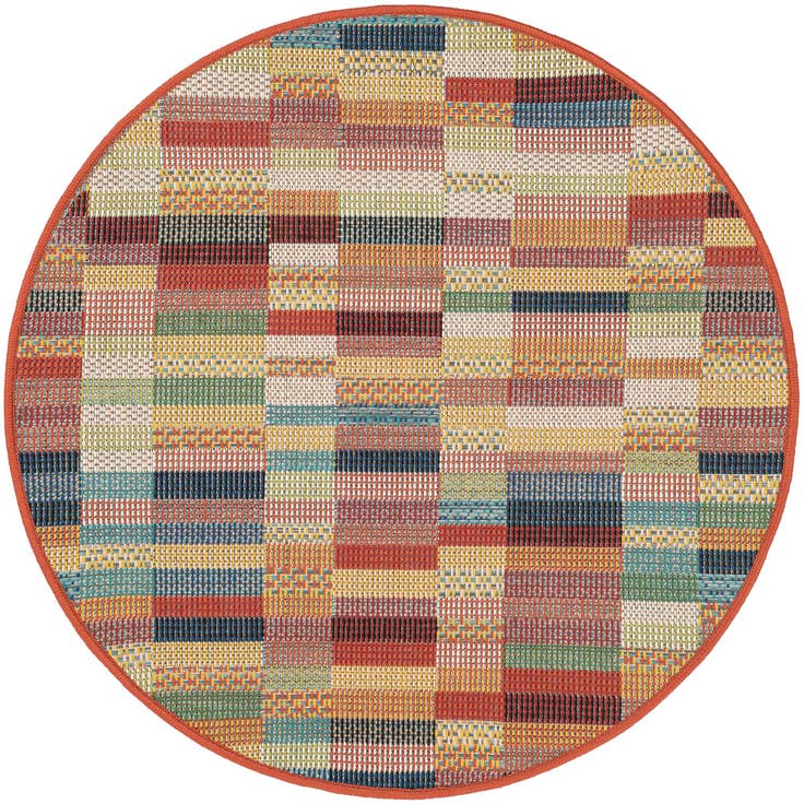 Detail image of 3' 3 x 3' 3 Easy-Clean Baja Indoor / Outdoor Round Rug