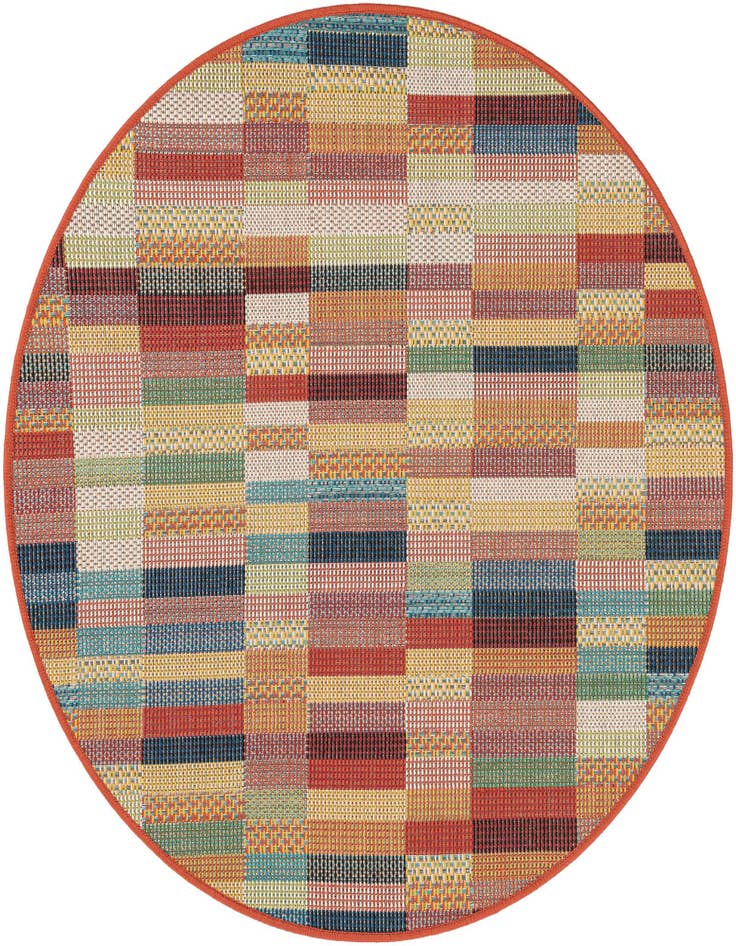 Detail image of 4' 1 x 4' 1 Easy-Clean Baja Indoor / Outdoor Round Rug
