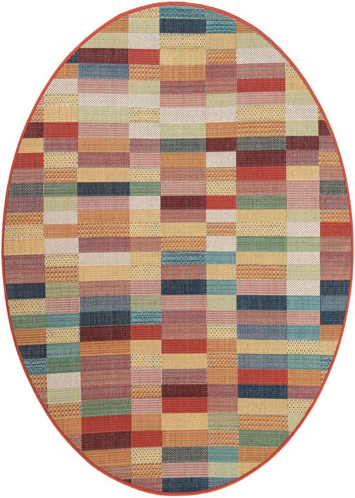 6' 1 x 6' 1 Easy-Clean Baja Indoor / Outdoor Round Rug