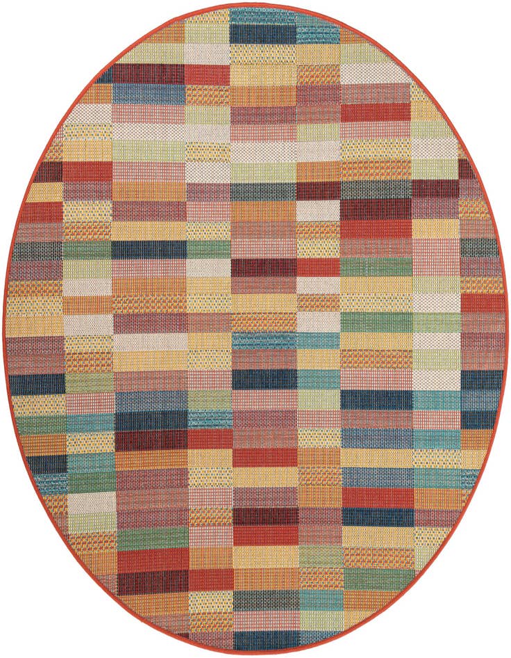 Detail image of 6' 1 x 6' 1 Easy-Clean Baja Indoor / Outdoor Round Rug