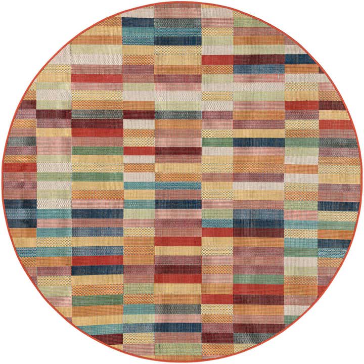 7' 10 x 7' 10 Easy-Clean Baja Indoor / Outdoor Round Rug