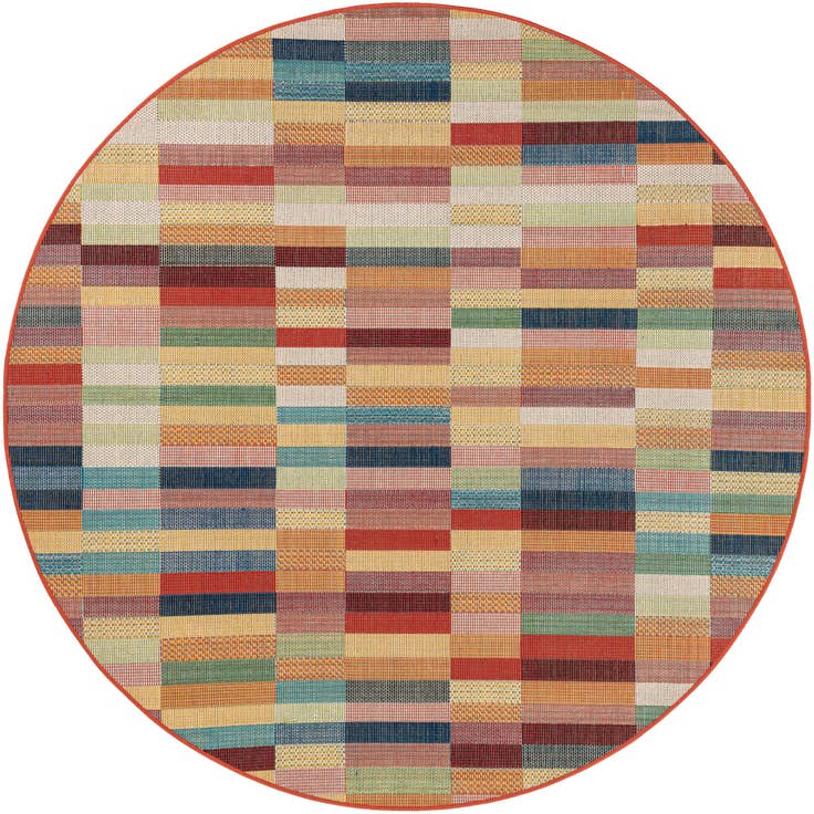 Detail image of 7' 10 x 7' 10 Easy-Clean Baja Indoor / Outdoor Round Rug