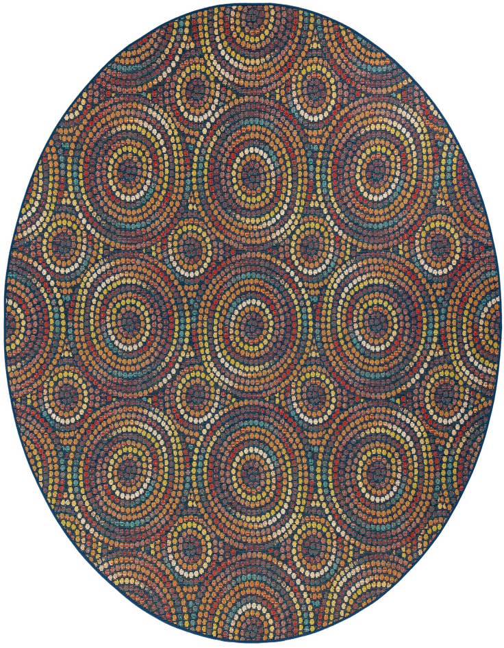 Detail image of 10' x 10' Easy-Clean Baja Indoor / Outdoor Round Rug