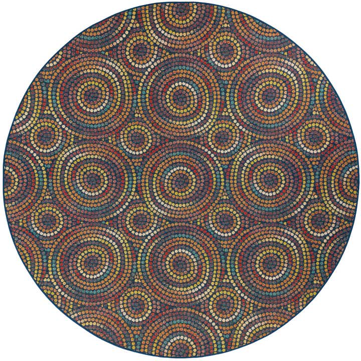 10' x 10' Easy-Clean Baja Indoor / Outdoor Round Rug