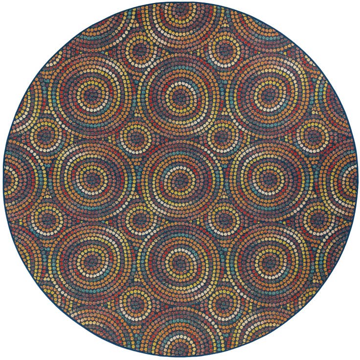 Detail image of 10' x 10' Easy-Clean Baja Indoor / Outdoor Round Rug