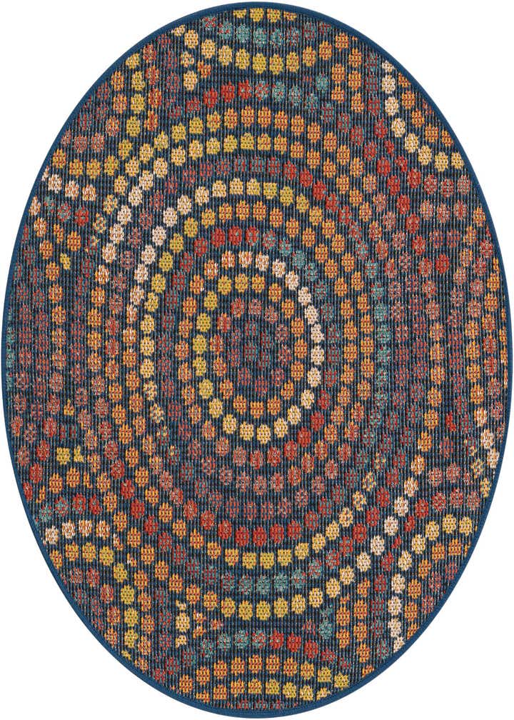 3' 3 x 3' 3 Easy-Clean Baja Indoor / Outdoor Round Rug