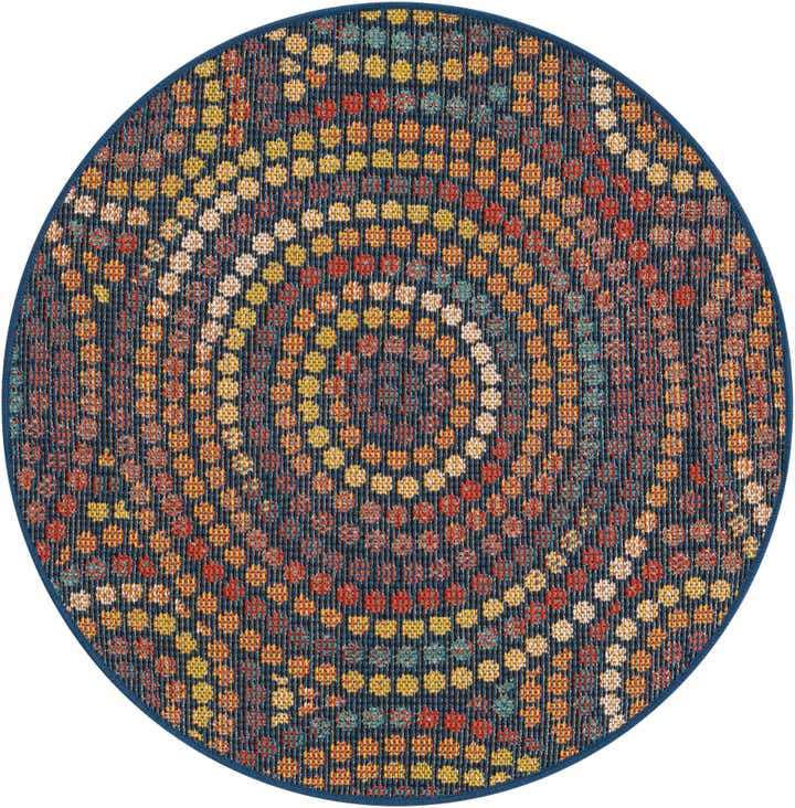 3' 3 x 3' 3 Easy-Clean Baja Indoor / Outdoor Round Rug