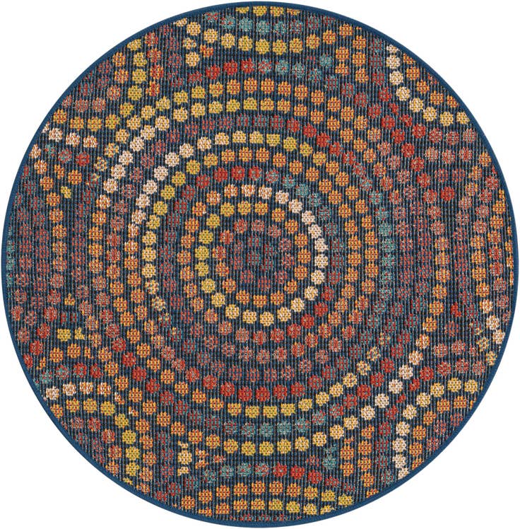 Detail image of 3' 3 x 3' 3 Easy-Clean Baja Indoor / Outdoor Round Rug