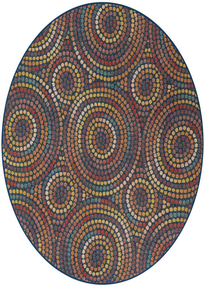 6' 1 x 6' 1 Easy-Clean Baja Indoor / Outdoor Round Rug