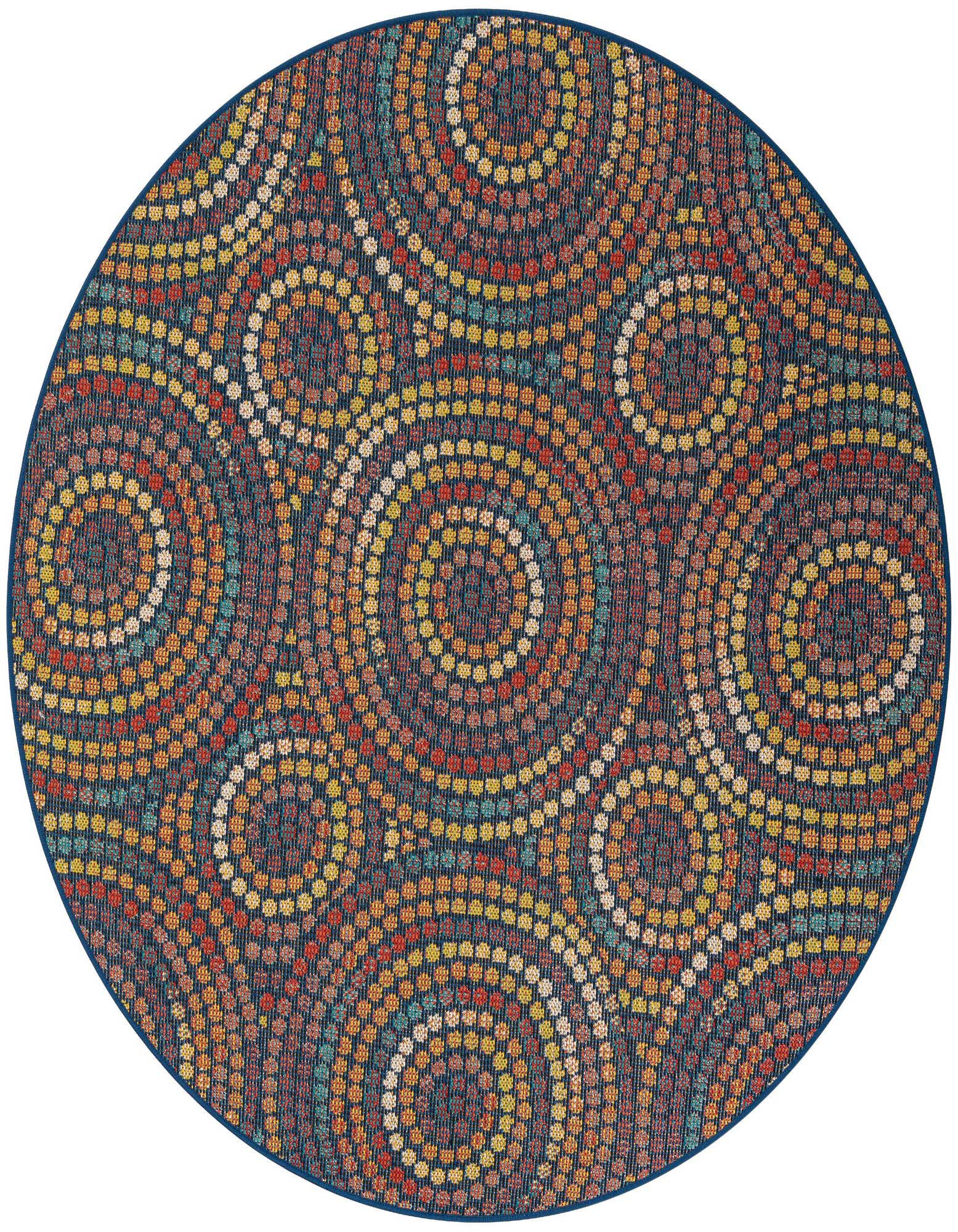 6' 1 x 6' 1 Easy-Clean Baja Indoor / Outdoor Round Rug
