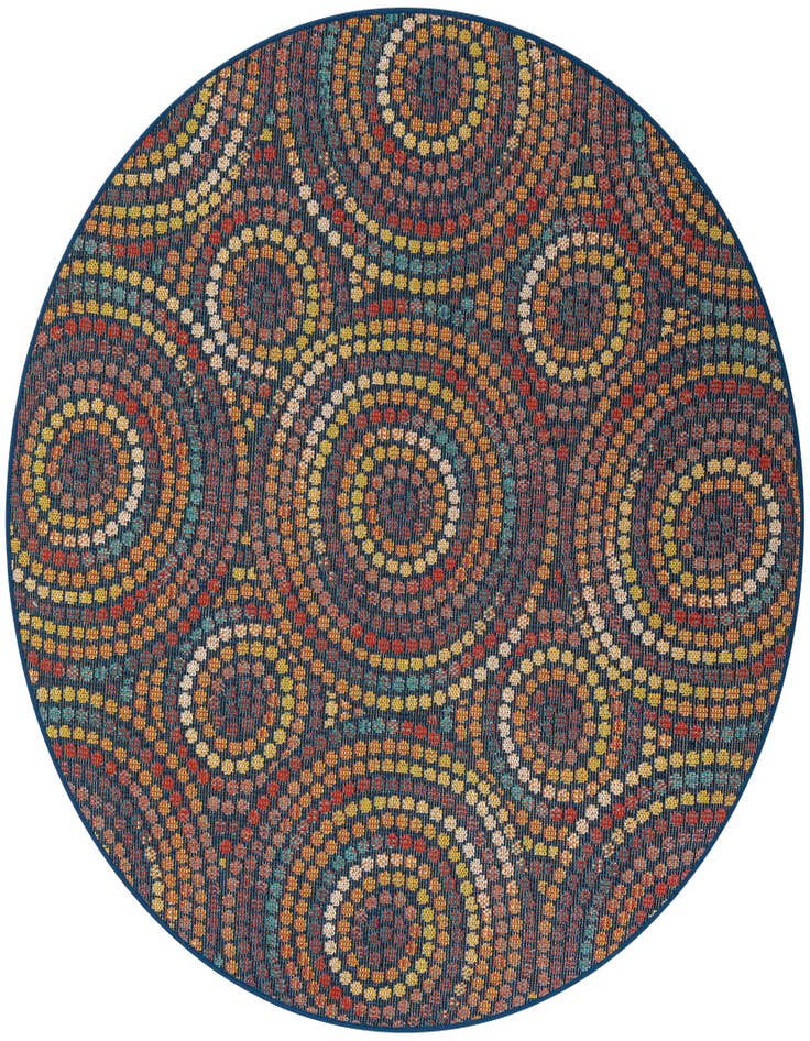 Detail image of 6' 1 x 6' 1 Easy-Clean Baja Indoor / Outdoor Round Rug