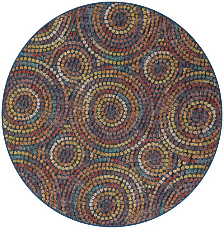 6' 1 x 6' 1 Easy-Clean Baja Indoor / Outdoor Round Rug