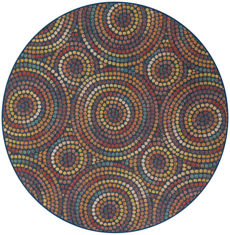 Detail image of 6' 1 x 6' 1 Easy-Clean Baja Indoor / Outdoor Round Rug