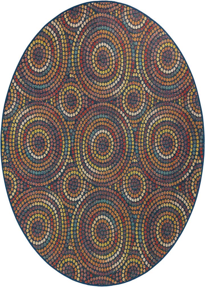 7' 10 x 7' 10 Easy-Clean Baja Indoor / Outdoor Round Rug