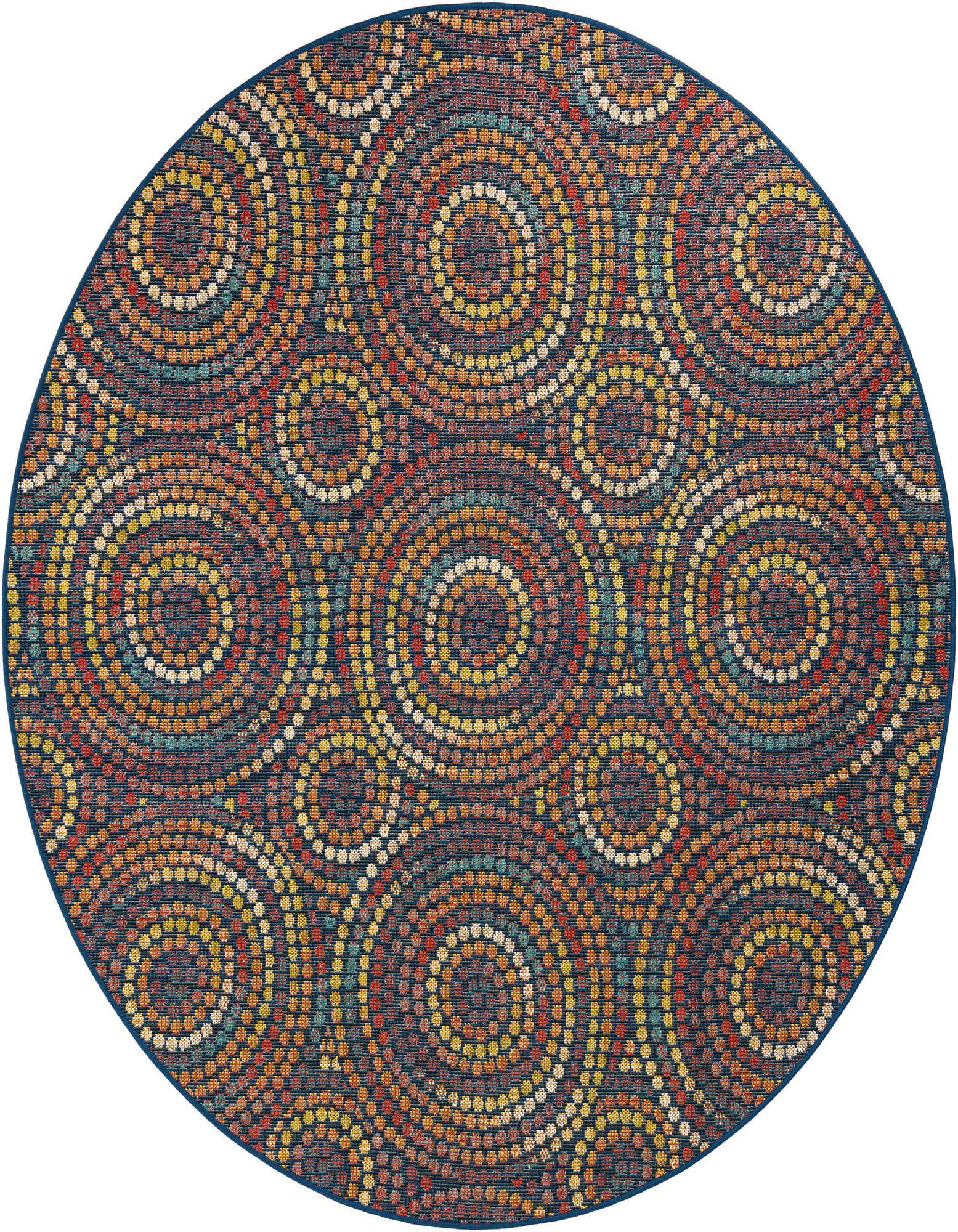 7' 10 x 7' 10 Easy-Clean Baja Indoor / Outdoor Round Rug