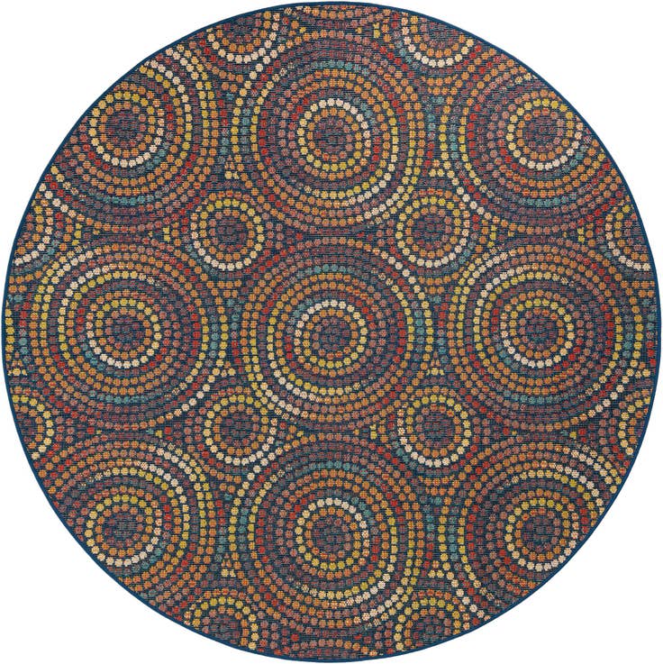 Detail image of 7' 10 x 7' 10 Easy-Clean Baja Indoor / Outdoor Round Rug