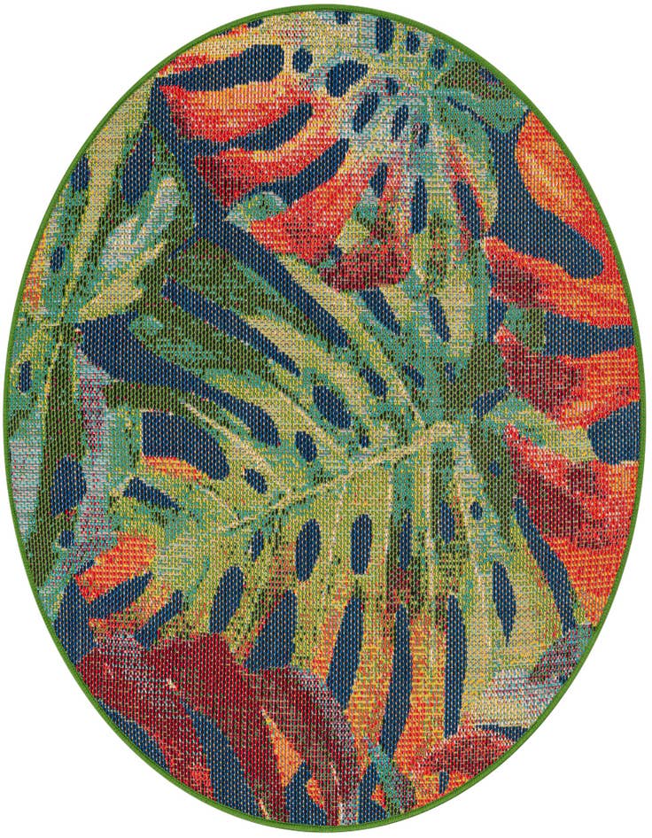 Detail image of 4' 1 x 4' 1 Easy-Clean Baja Indoor / Outdoor Round Rug