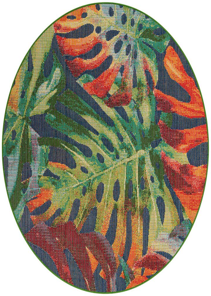 6' 1 x 6' 1 Easy-Clean Baja Indoor / Outdoor Round Rug