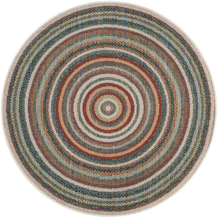 4' x 4' Easy-Clean Baja Indoor / Outdoor Round Rug