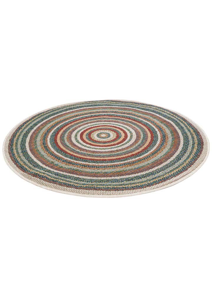 4' x 4' Easy-Clean Baja Indoor / Outdoor Round Rug