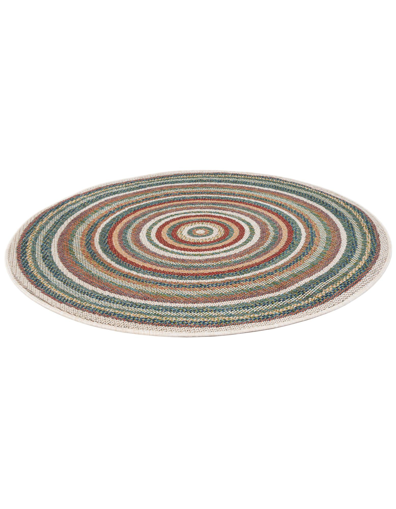 4' x 4' Easy-Clean Baja Indoor / Outdoor Round Rug