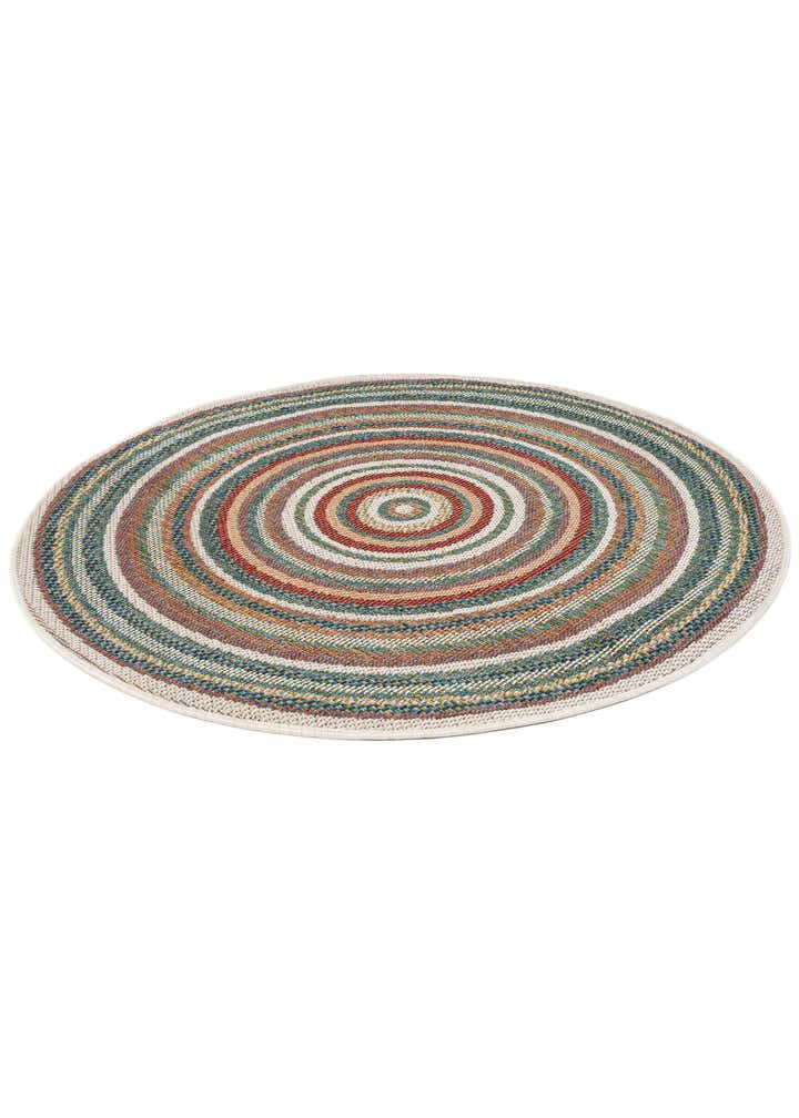 4' x 4' Easy-Clean Baja Indoor / Outdoor Round Rug